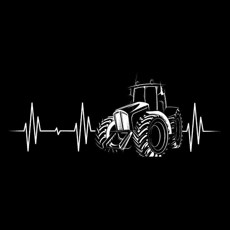 tractor heartbeat farmer farmer pulse ecg icon
