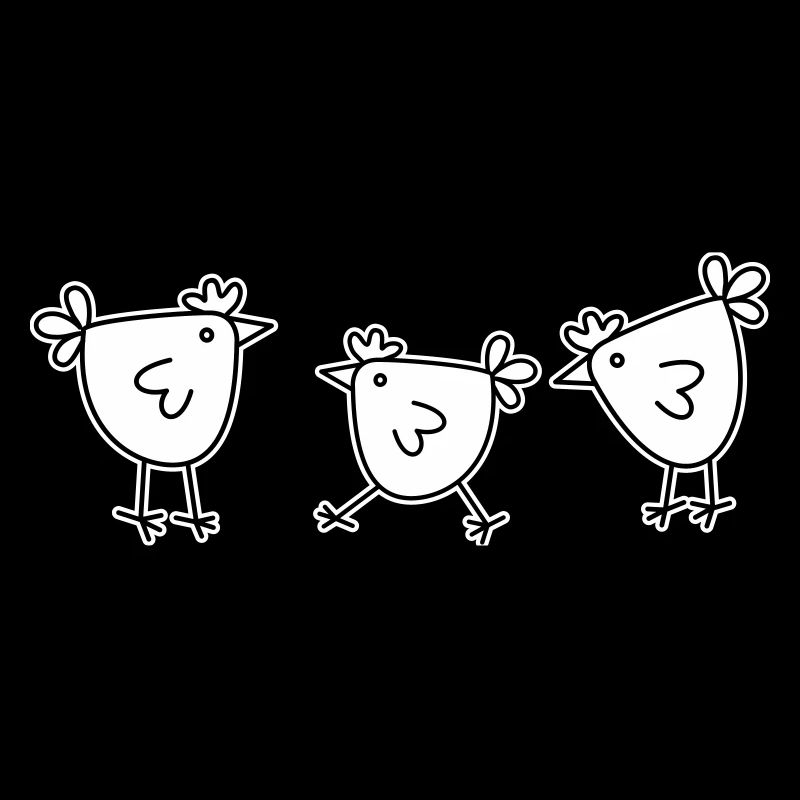 3 poules poules bovins à plumes