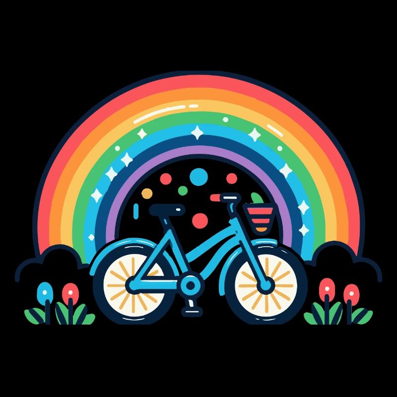 Rainbow Bicycle Joy Design