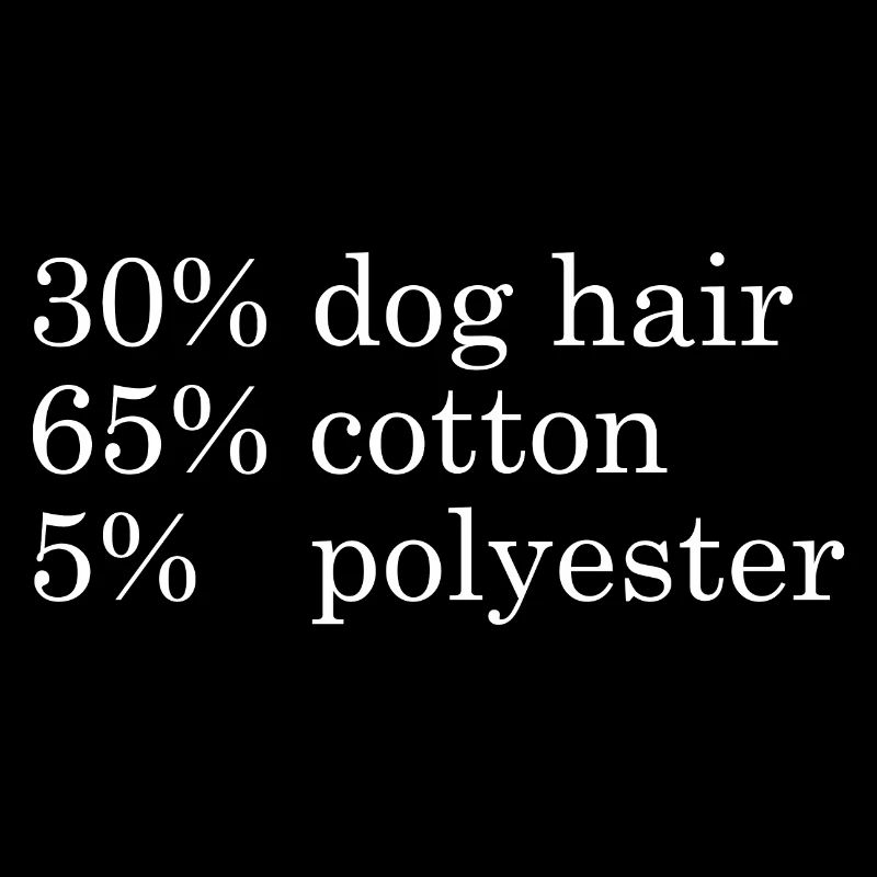 30 % dog hair, 65% cotton, 5% ployester