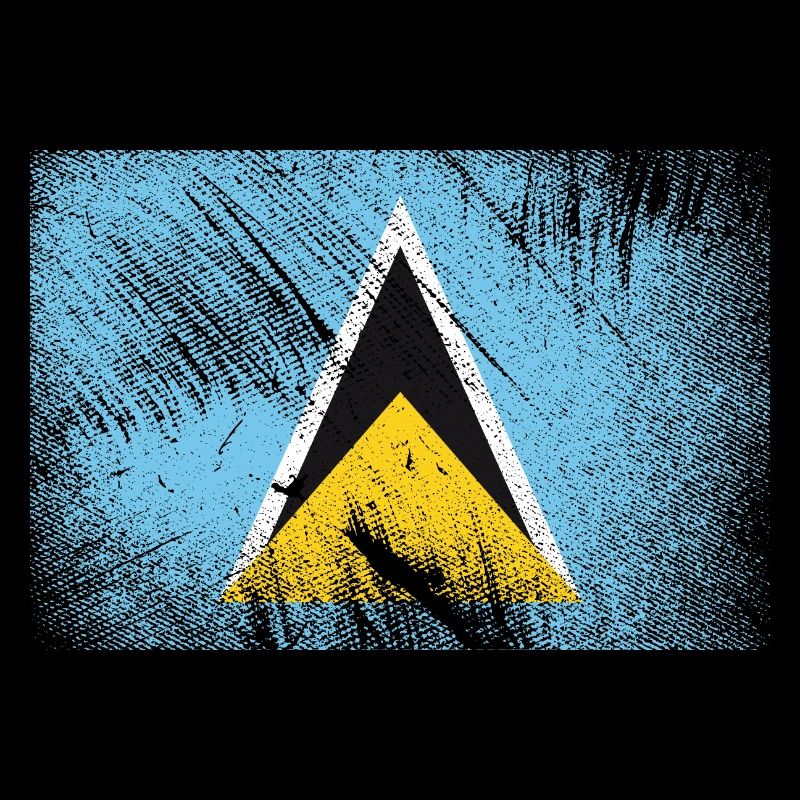 Saint Lucia Flag - Vintage Grunge