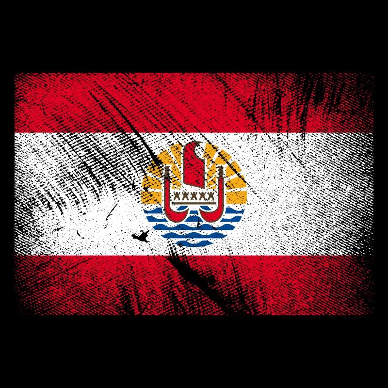 French Polynesia Flag - Vintage Grunge