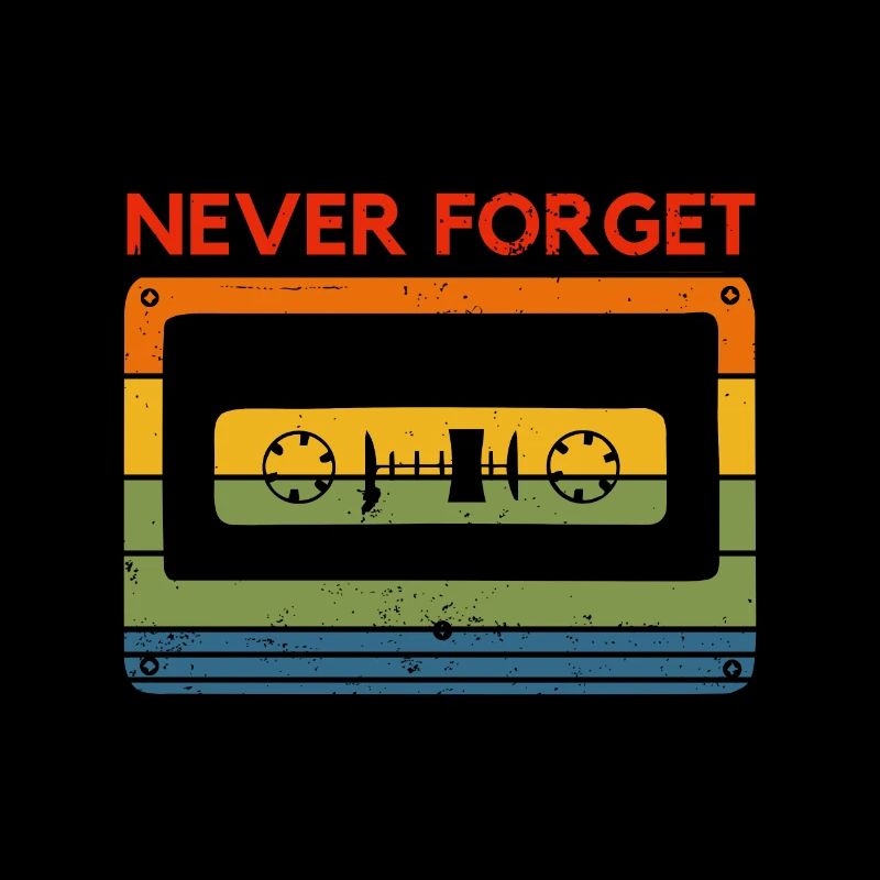 Never forget cassette bande rétro rétro 90 80