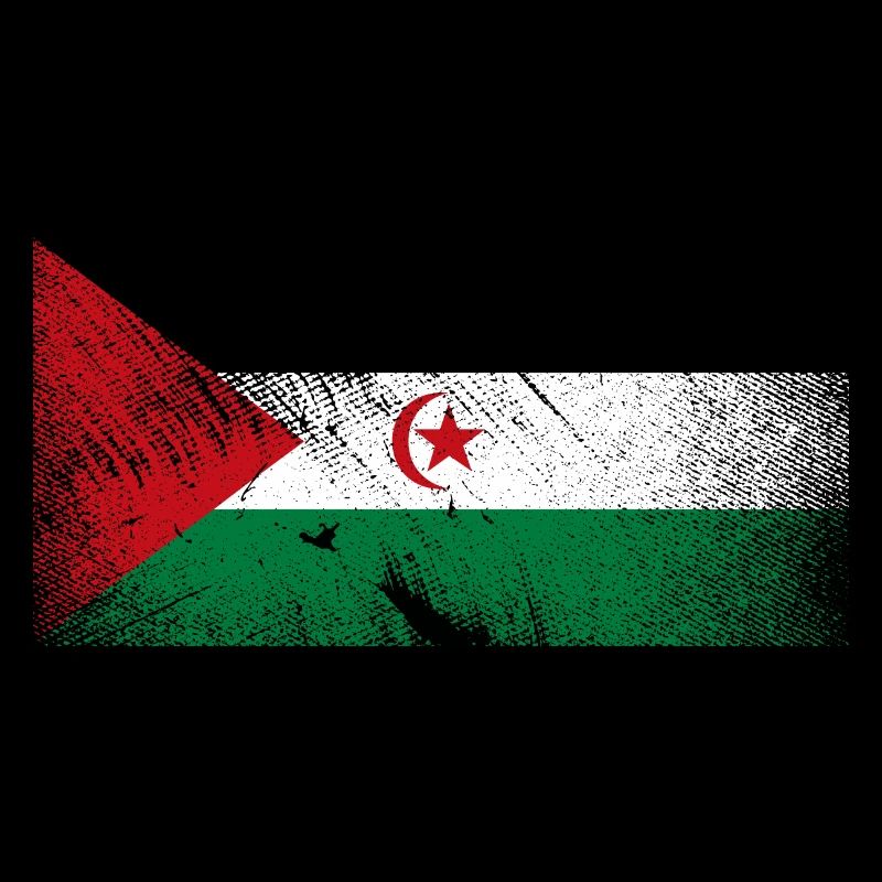 Drapeau du Sahara Occidental - Grunge Vintage