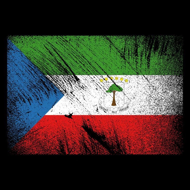 Drapeau de la Guinée équatoriale - Grunge vintage