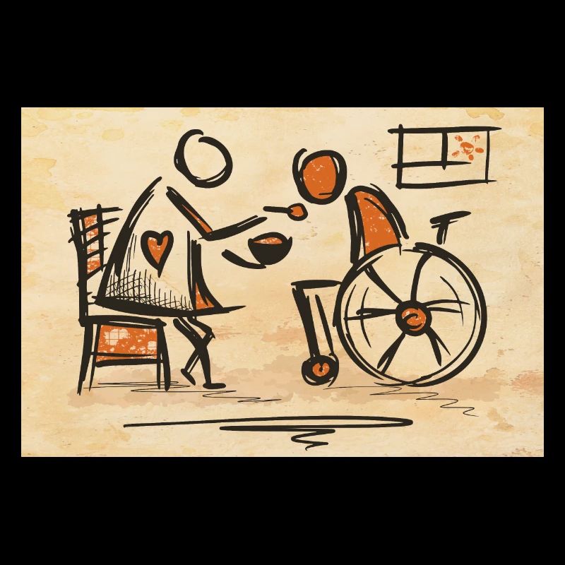 Infirmière gériatrique, Aide-soignant, Aide-soignant, Fauteuil roulant