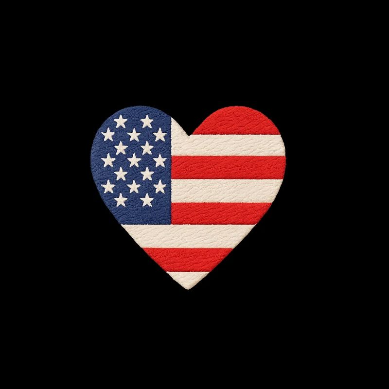 Cœur Drapeau Américain Imprimé