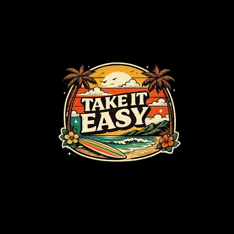 Take It Easy – Retro Vintage Sunset Beach Design
