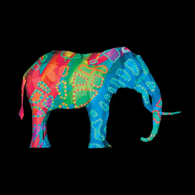 Colorful elephant with original drawing Hans Hansen