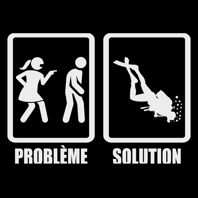 Humor couple problem solution diving
