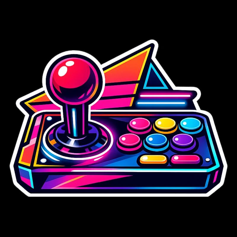 Joystick Arcade Néon Rétro