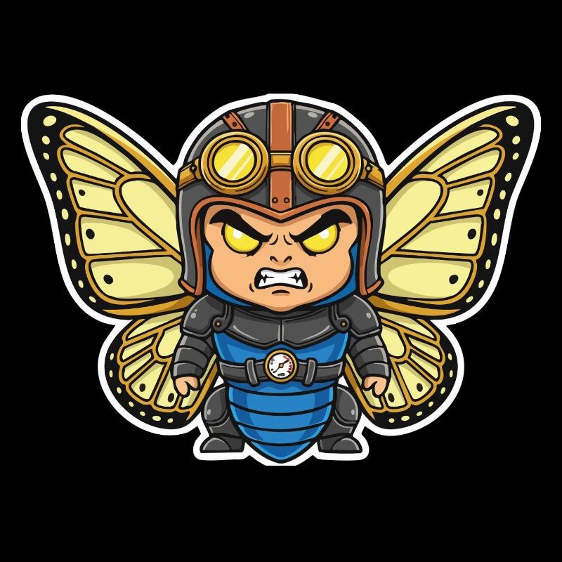 Steampunk Aviator Butterfly Blue Armor