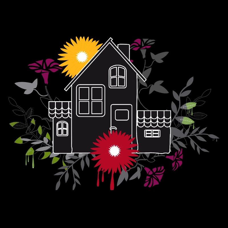 Maison moderne avec des fleurs - Design élégant