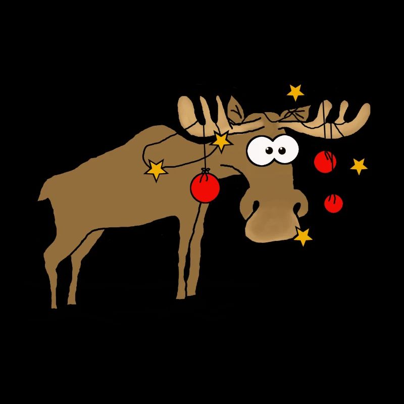 Moose with Christmas decorations