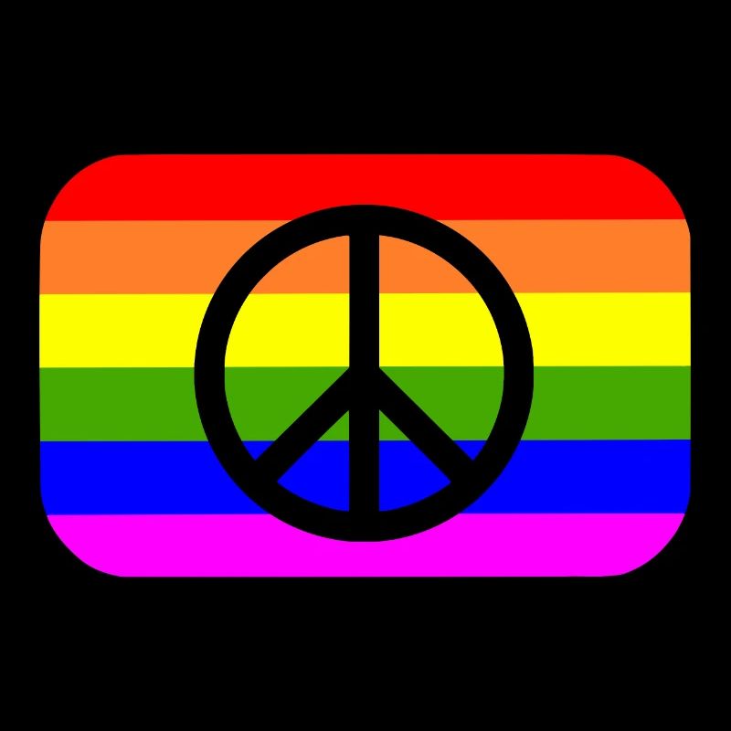 Peace sign on LGBT rainbow banner