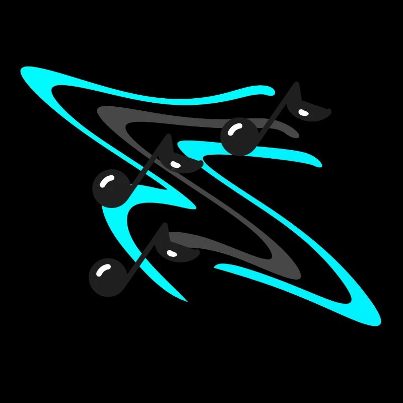 Musical notes on colored background