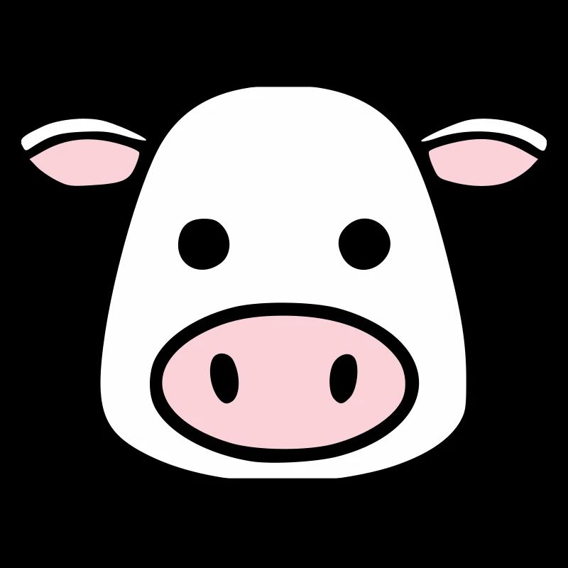 Mignonne Tête de Vache Visage Vector de la BD
