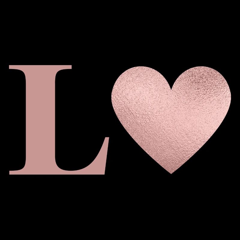 Letter l heart rose gold