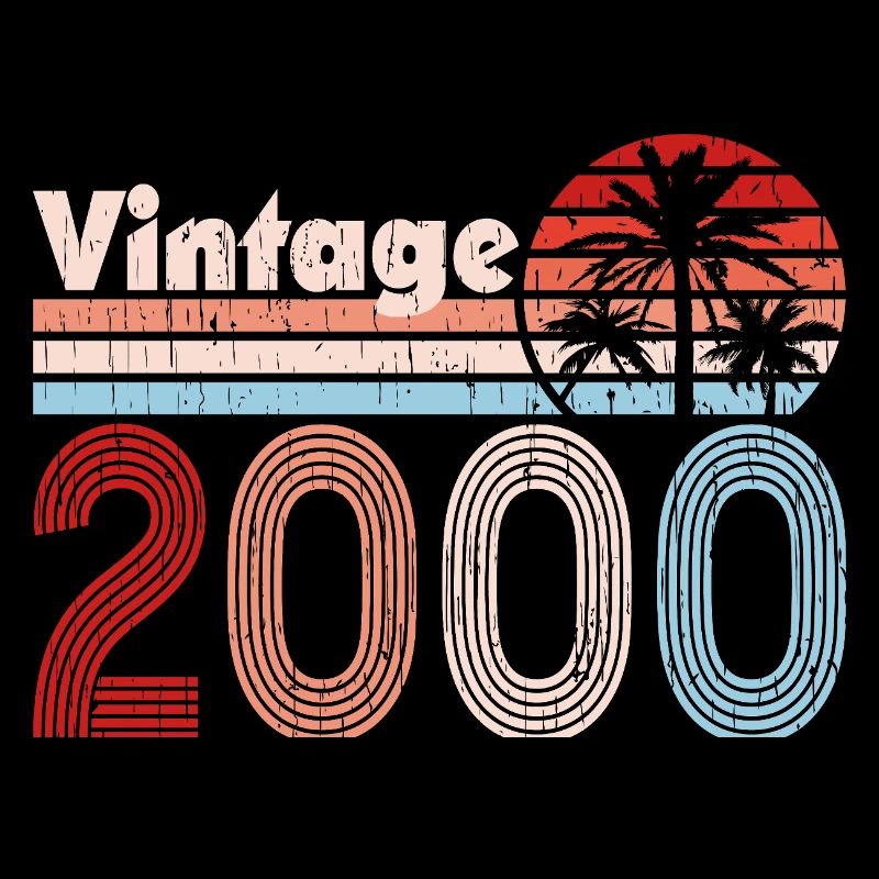 Vintage 2000 Palm Trees Retro Birthday