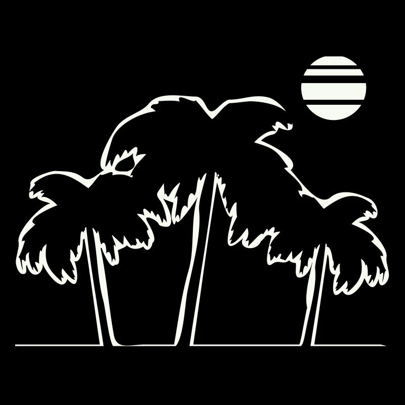 Tropical palm trees in sunset