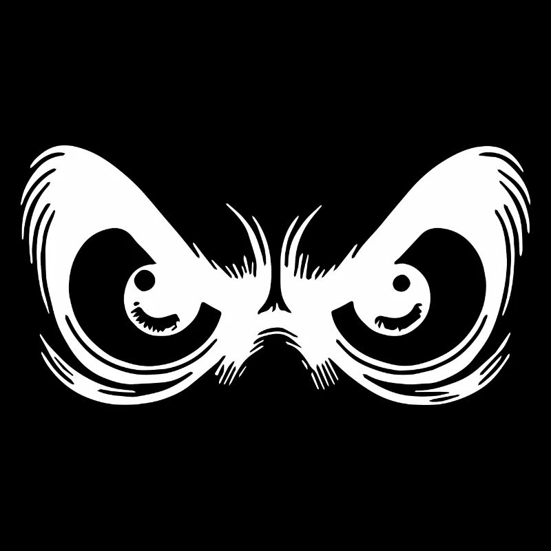 Yeux en colère avec regard fixe