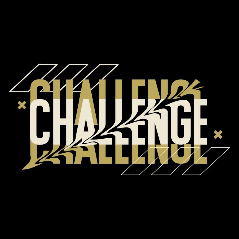 Black Typography Challenge Hoodie