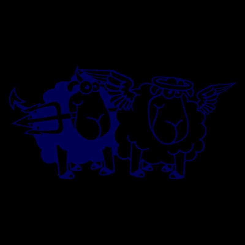 2 Sheep Angel Devil Satan Hell Evil Heaven Good