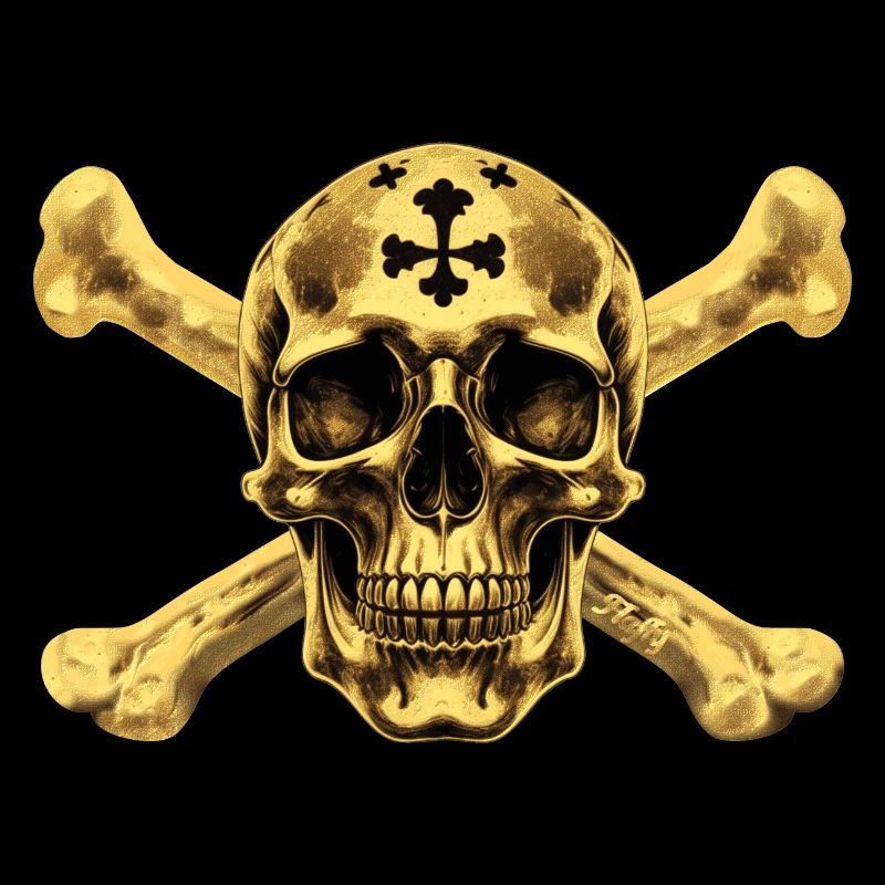 Goldener Piratenschädel ☠