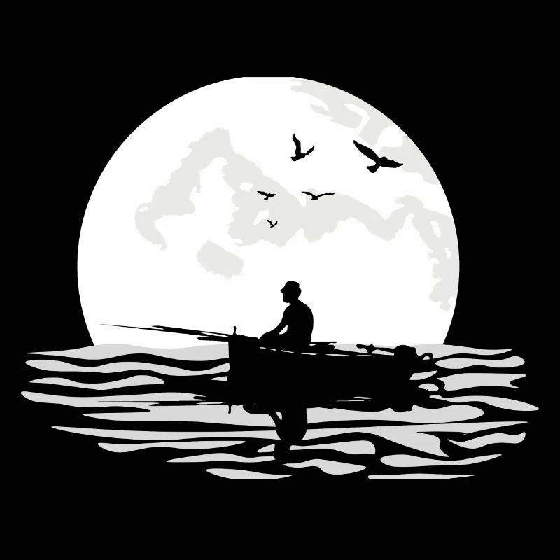 Einsamer Angler bei Mondschein 4