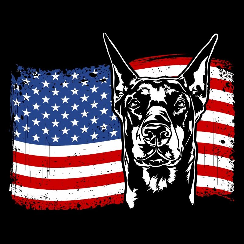 Dobermann Amerika Fahne Hunde Wilsigns