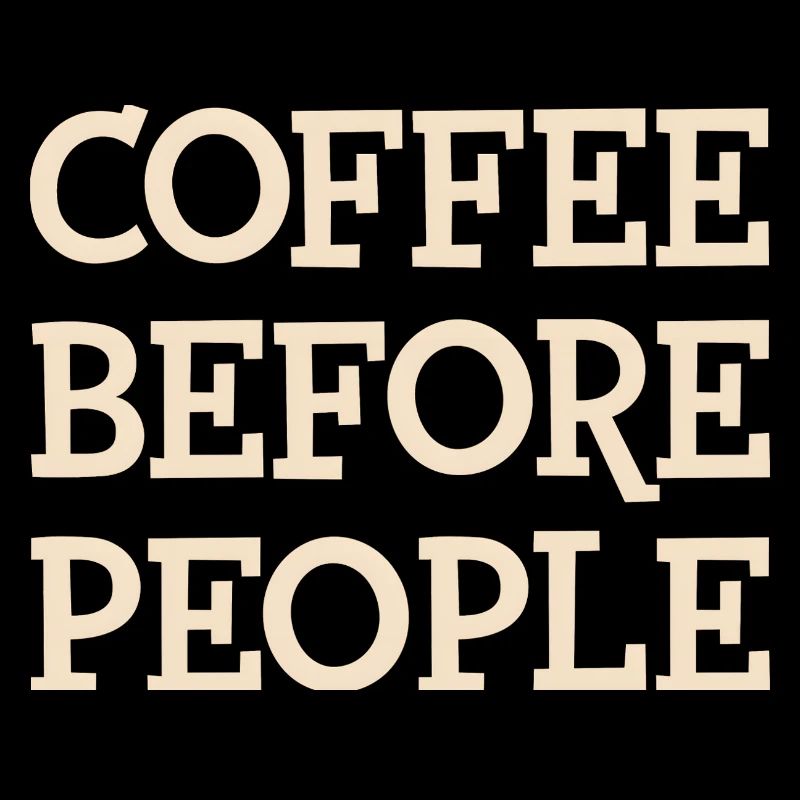 Le café avant les gens Conception typographique