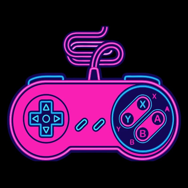 Retro pink neon controller