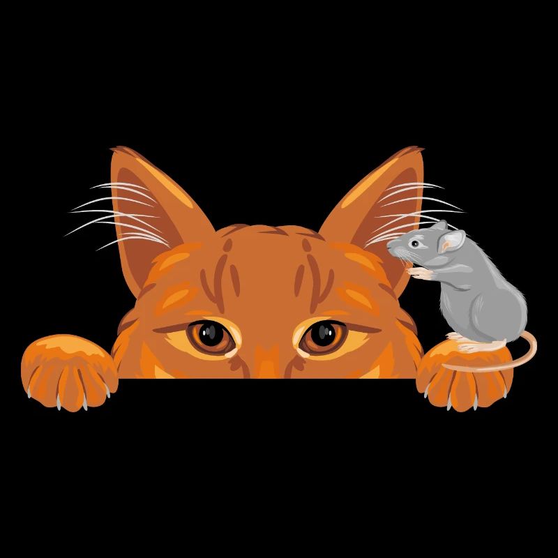 Mouse tells secrets to a ginger cat