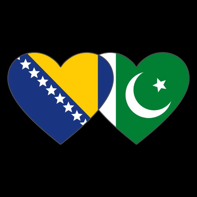 Bosnie Pakistan drapeau coeur