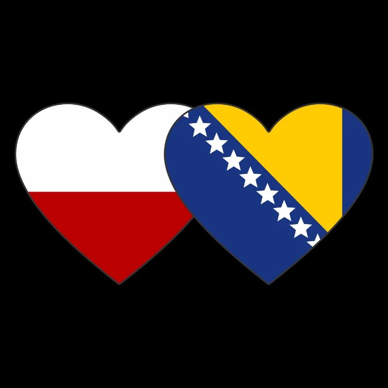 Pologne Bosnie Drapeau Coeur