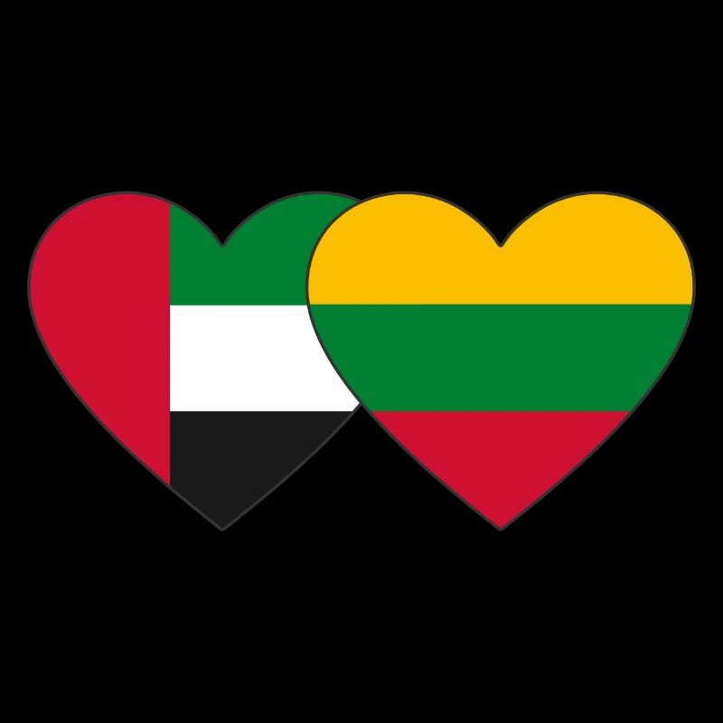 Émirats arabes unis Lituanie Drapeau Coeur