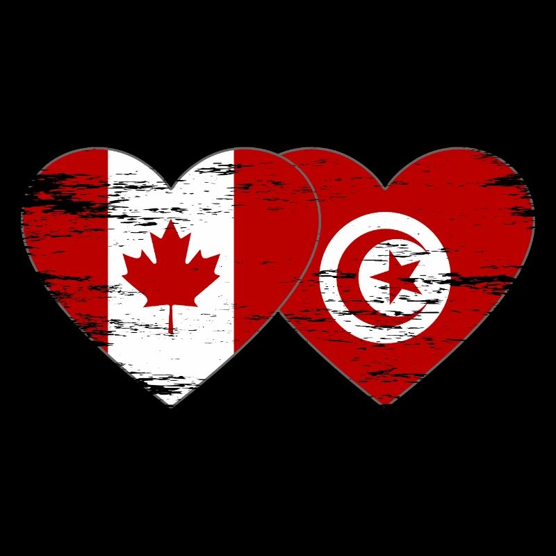 Drapeau du Canada Tunisie coeur utilisé