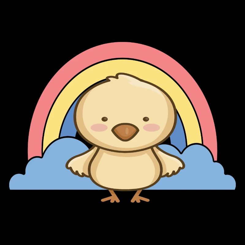 Une poussin avec naissance de douche de bébé arc-en-ciel