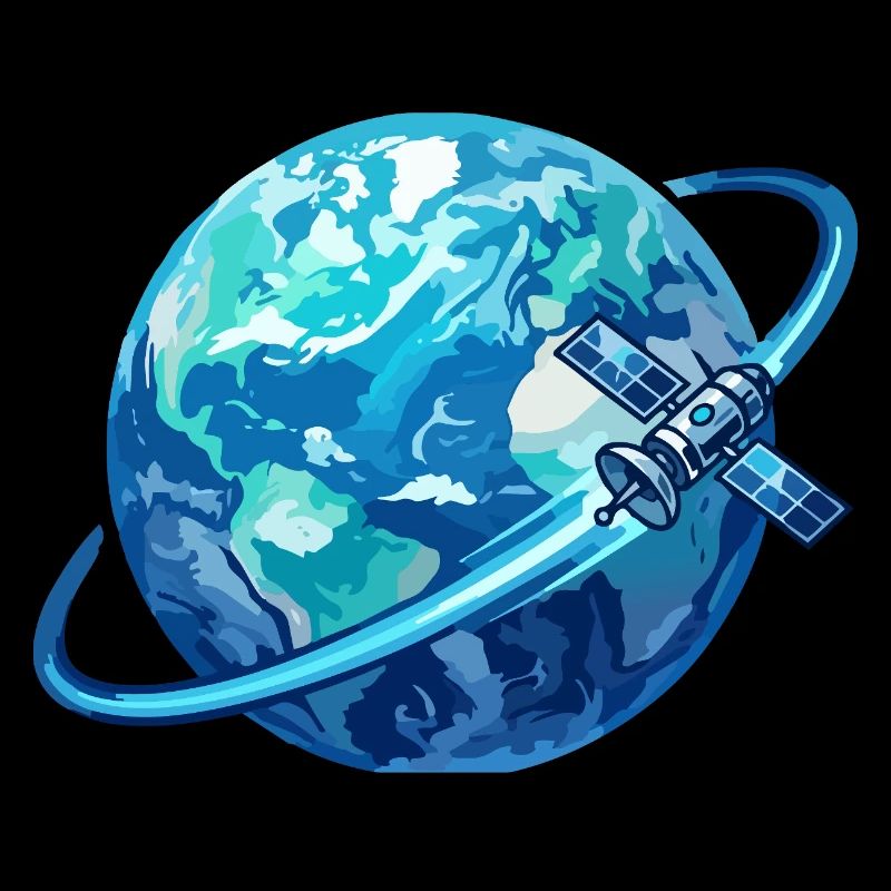 Earth Blue Planet Satellite Globe Satellite Ring