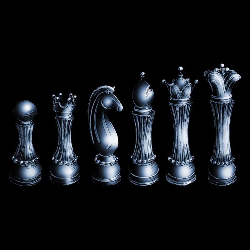Illustration pièces de jeu d'échec bleu brillant