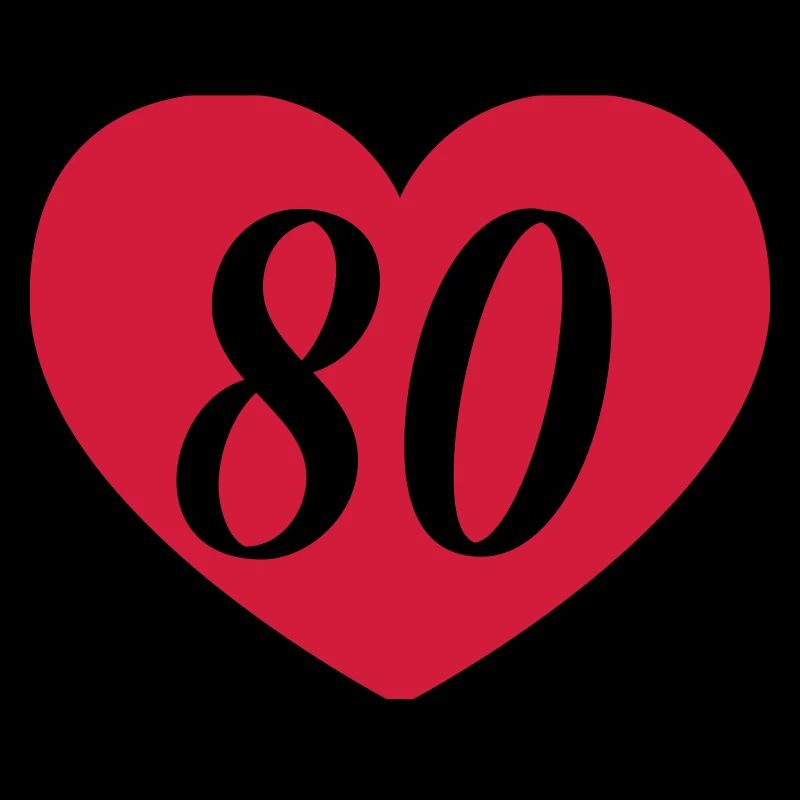 80th birthday heart