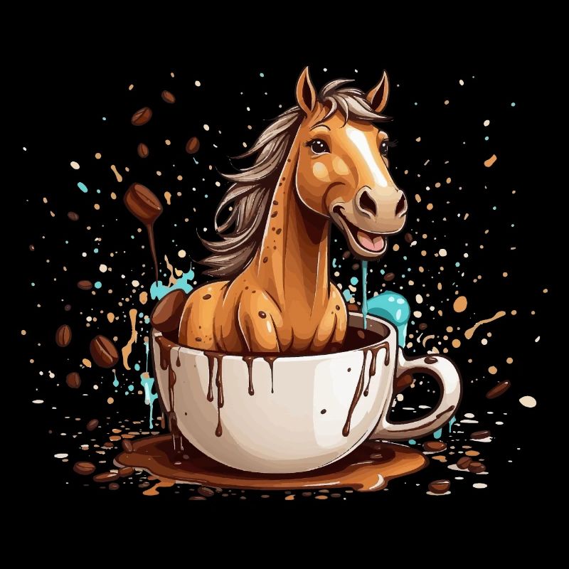 CAVALIER PONEY ÉQUITATION CAFÉ CHEVAL