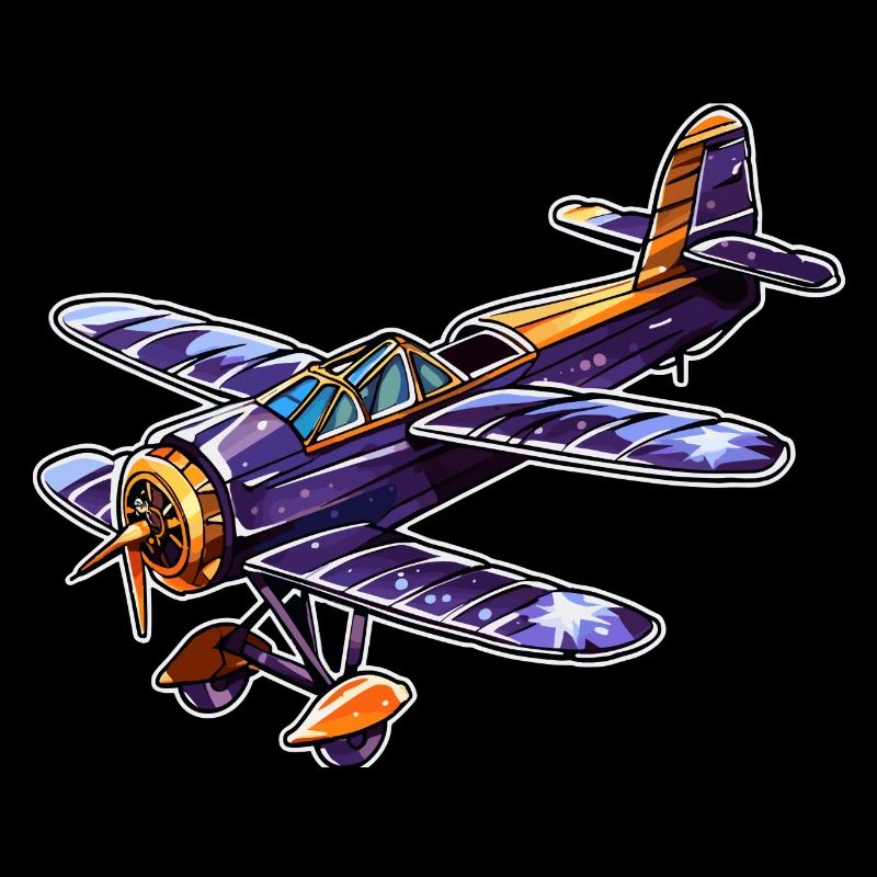 Propellerflugzeug Comic Look