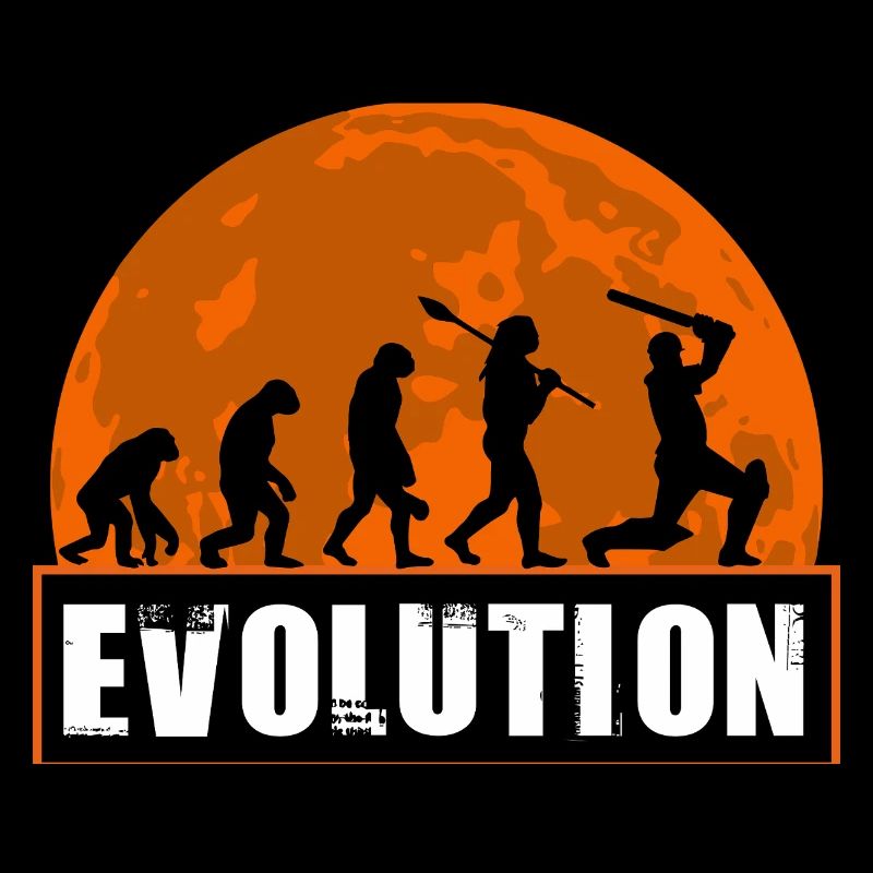 Lustig Cricket Mädchen Spieler Evolution Design Weiblich