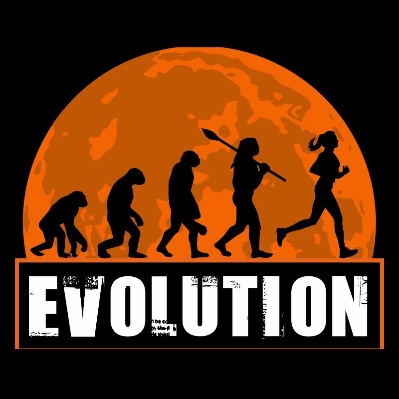Running Evolution Running Girl Marathon Runner