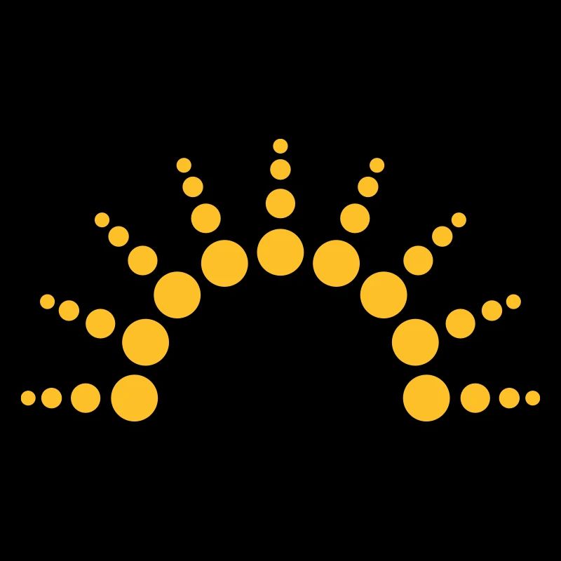 Half-circle circles points Sun logo