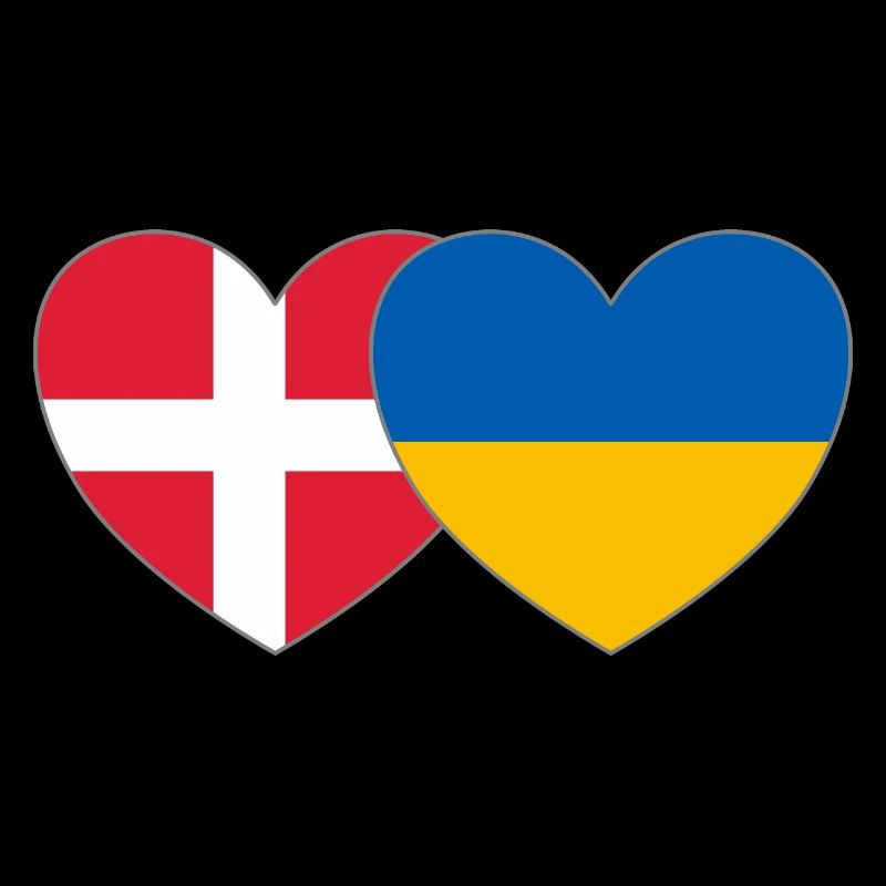 Danemark Ukraine Flag Heart