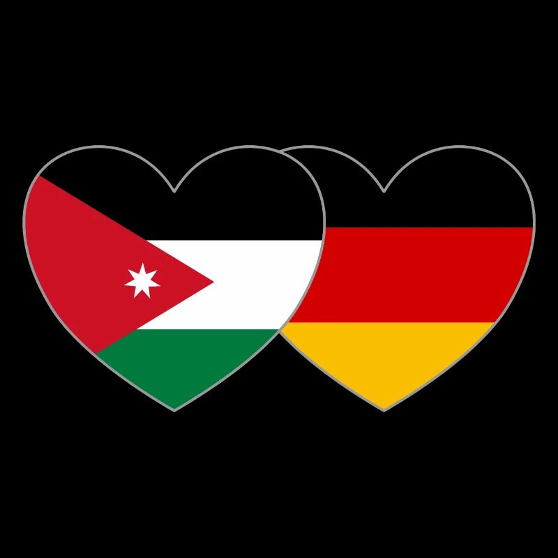 Jordan Germany Flag Heart
