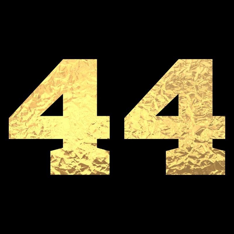 Number 44 Gold Glitter - 44th Anniversary
