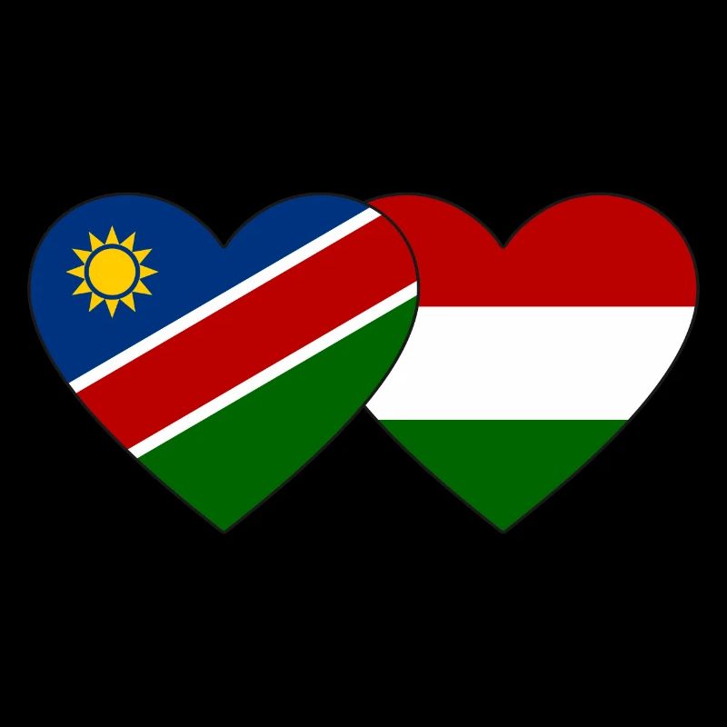 Namibia Hungary Flag Heart